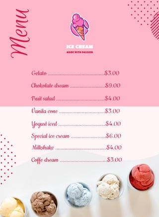 Offers our menu with prices